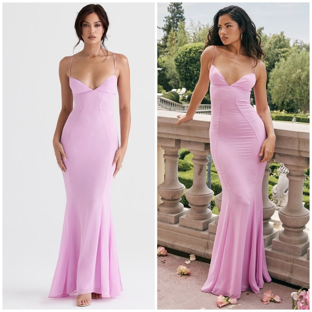 NWT House of CB Loren Georgette Maxi Dress Size S